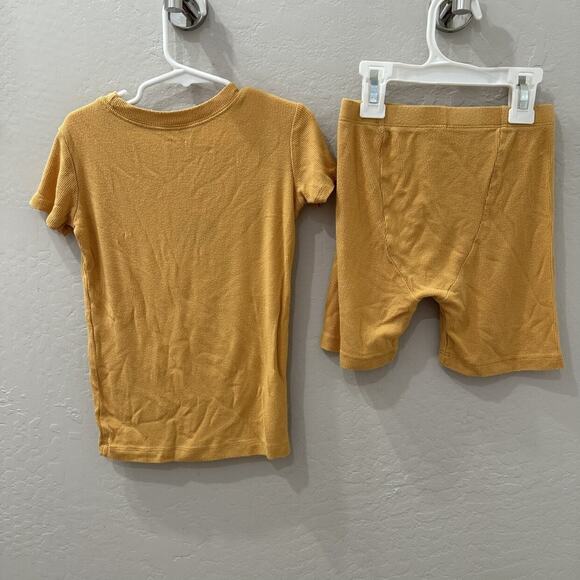 Plain Jane Mustard Ribbed Short Pajamas - Picture 6 of 7